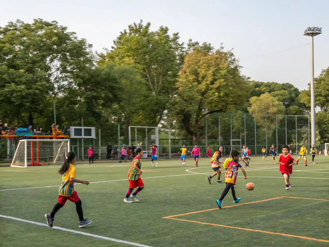 A dynamic image of students participating in a recreational sports event at DYNAMIC CLUB, highlighting engagement and enjoyment.